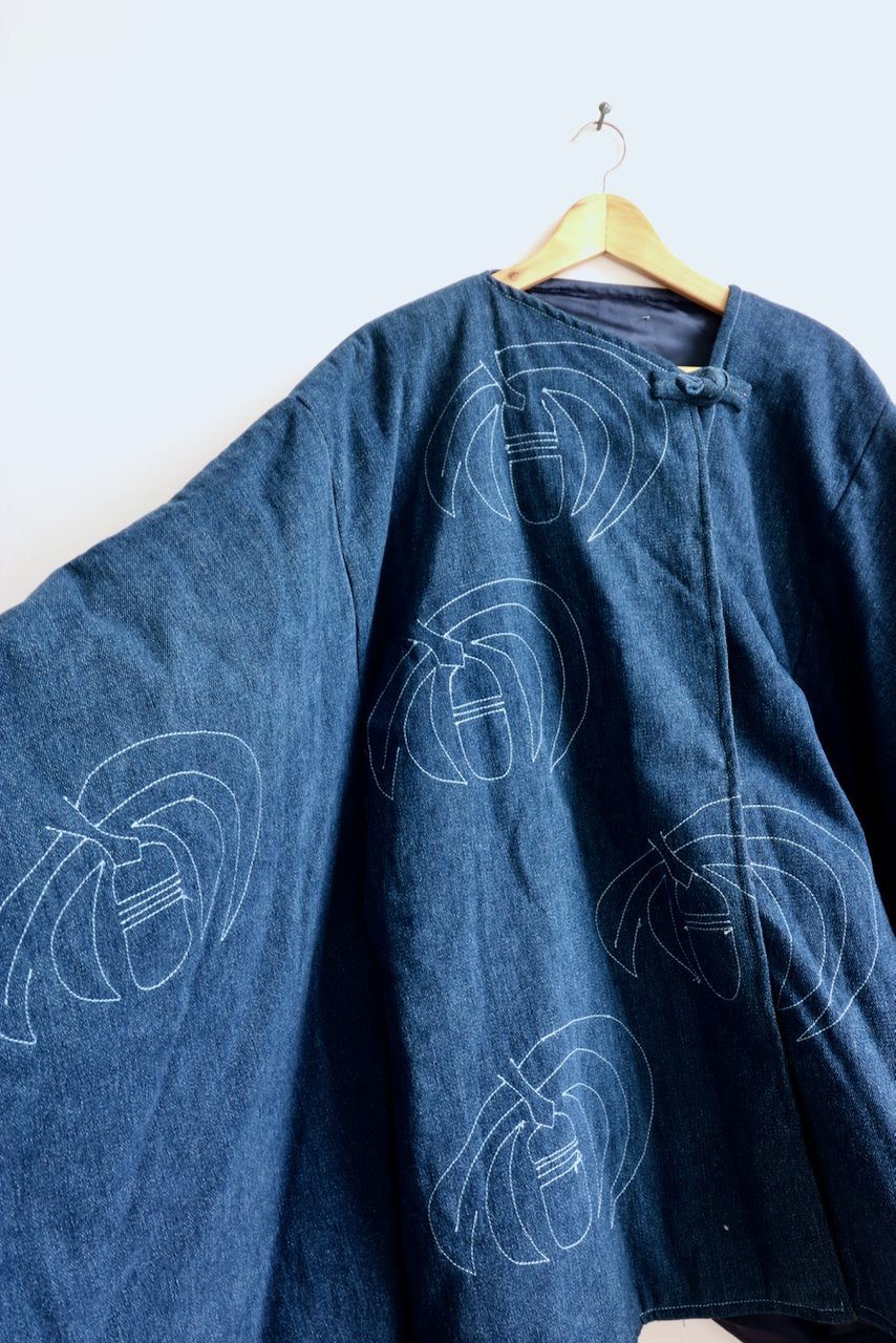 Vintage denim kimono coat