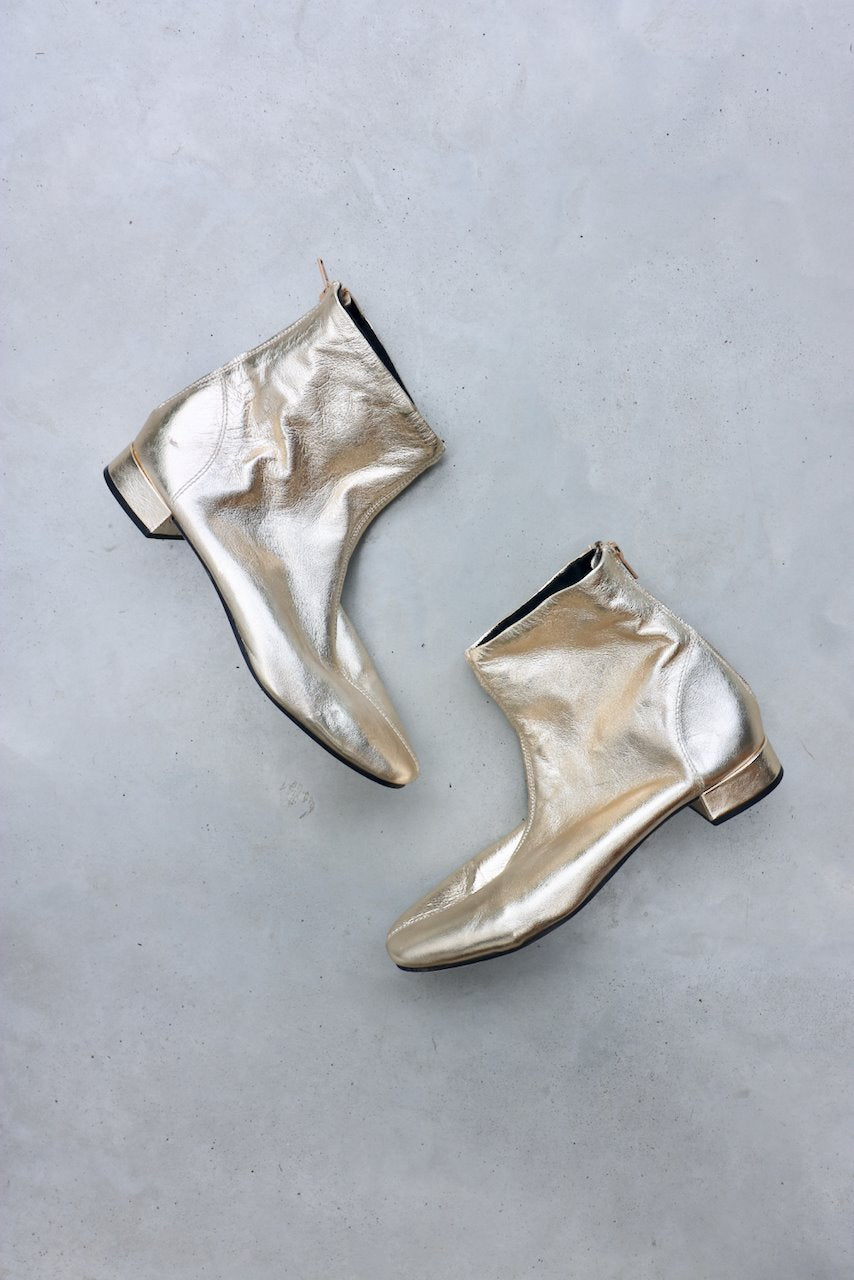 Topshop gold leather boots