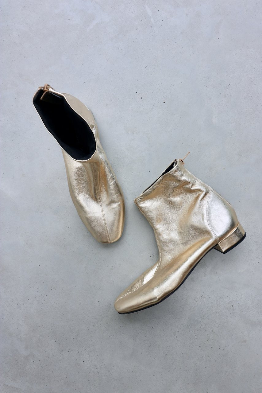 Topshop metallic leather boots