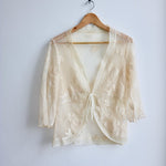 Vintage lace embroidered shrug top