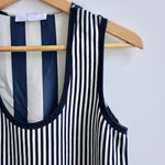 Nicole Farhi striped silk and cotton tank vest top