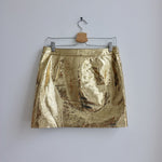 Mads Norgaard snakeskin effect gold leather mini skirt