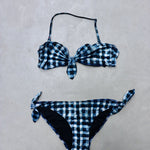 Paul Smith blue & white check halterneck bikini