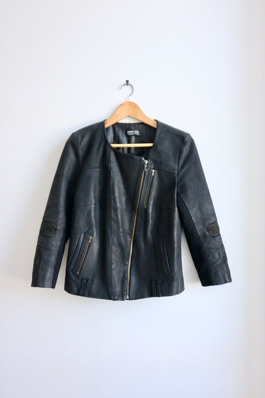 Buy Francis Leon black leather biker jacket at Manifesto Woman