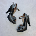 Marni grey leather platform heels sandals