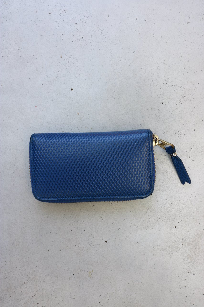 Comme des Garcons blue leather coin small purse pouch