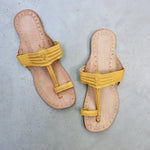 Indian leather toe sandals yellow