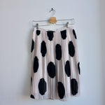 Baum und Pferdgarten blush pink pleated chiffon skirt with oversized black polka dots