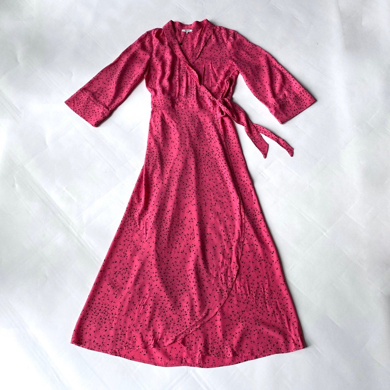 Ganni barra crepe dress pink hotsell