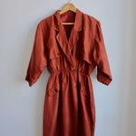 Vintage rust silk dress