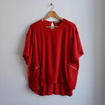 Preen Line silk chiffon lace red top shirt blouse