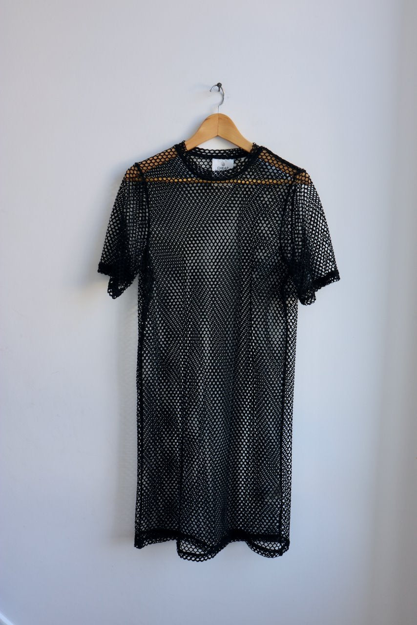 Cheap Monday black mesh net dress