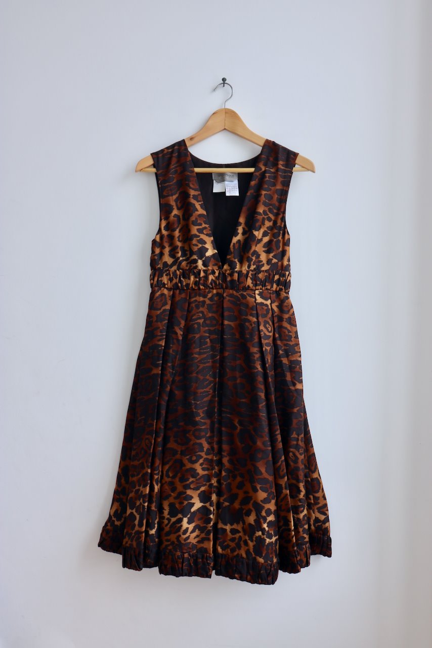 Sportmax silk leopard print dress