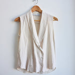 & Other Stories cream silk waistcoat top blouse