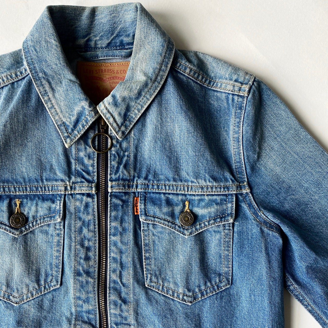 Levi zip hot sale denim jacket