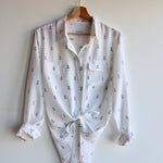Equipment white washed silk blouse shirt with anchor print at Manifesto Woman