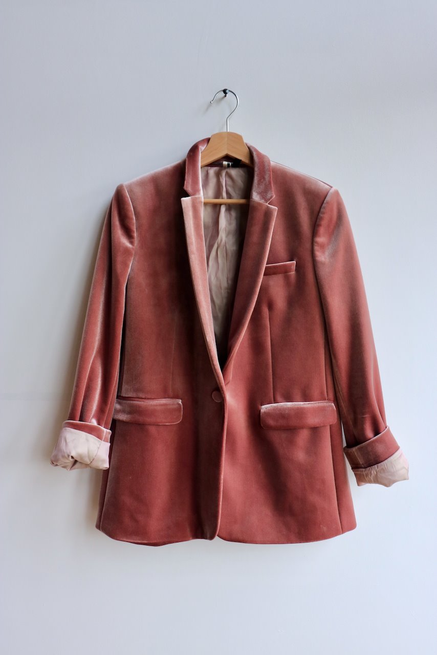 Topshop pink sale velvet blazer