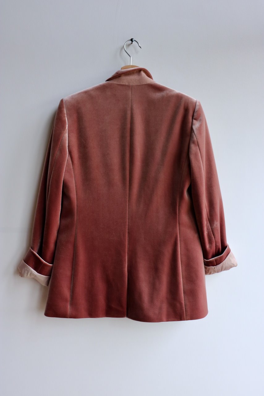 Topshop pink hot sale velvet blazer