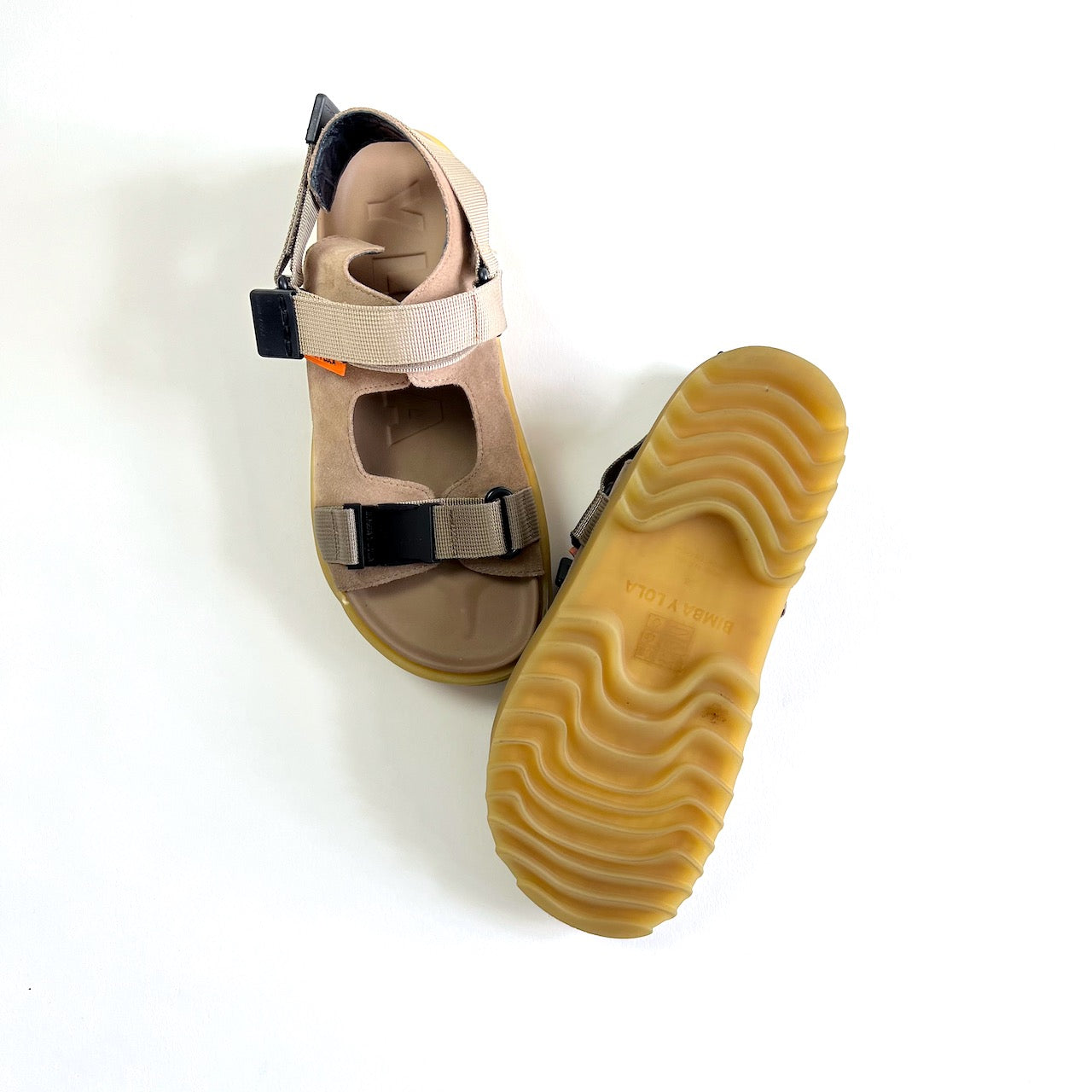 Bimba y Lola taupe suede chunky sandals new