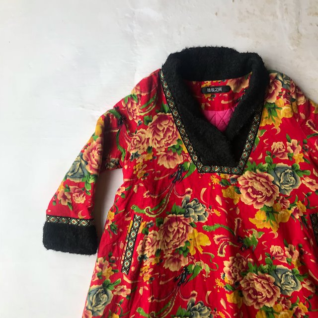 Traditional Chinese quilted floral coat at Manifesto Woman