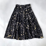 Rixo star and moon silk crepe midi skirt