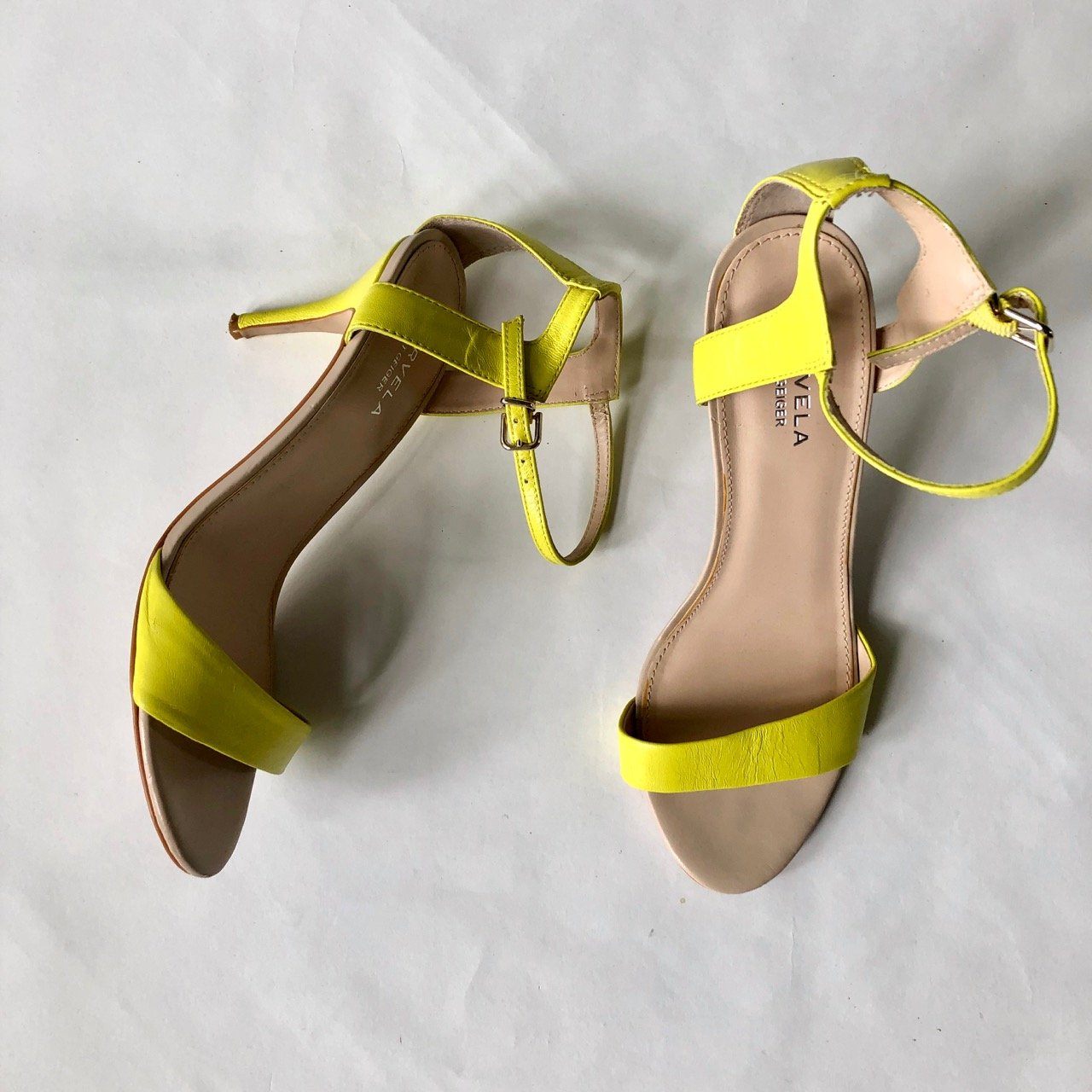 Carvela neon yellow barely there heels – Manifesto Woman