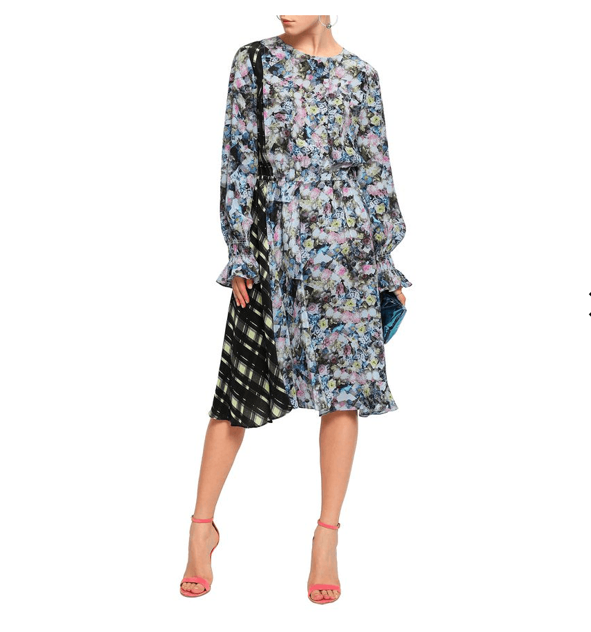 Manifesto Woman Preen Line floral & check dress