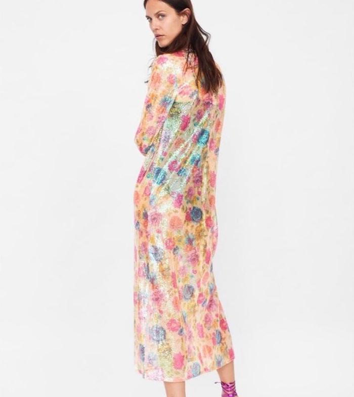 Zara printed hot sale sequin dress